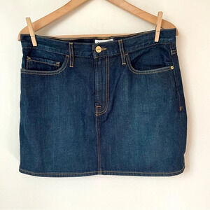 Frame Denim Dark  Wash Mini Skirt